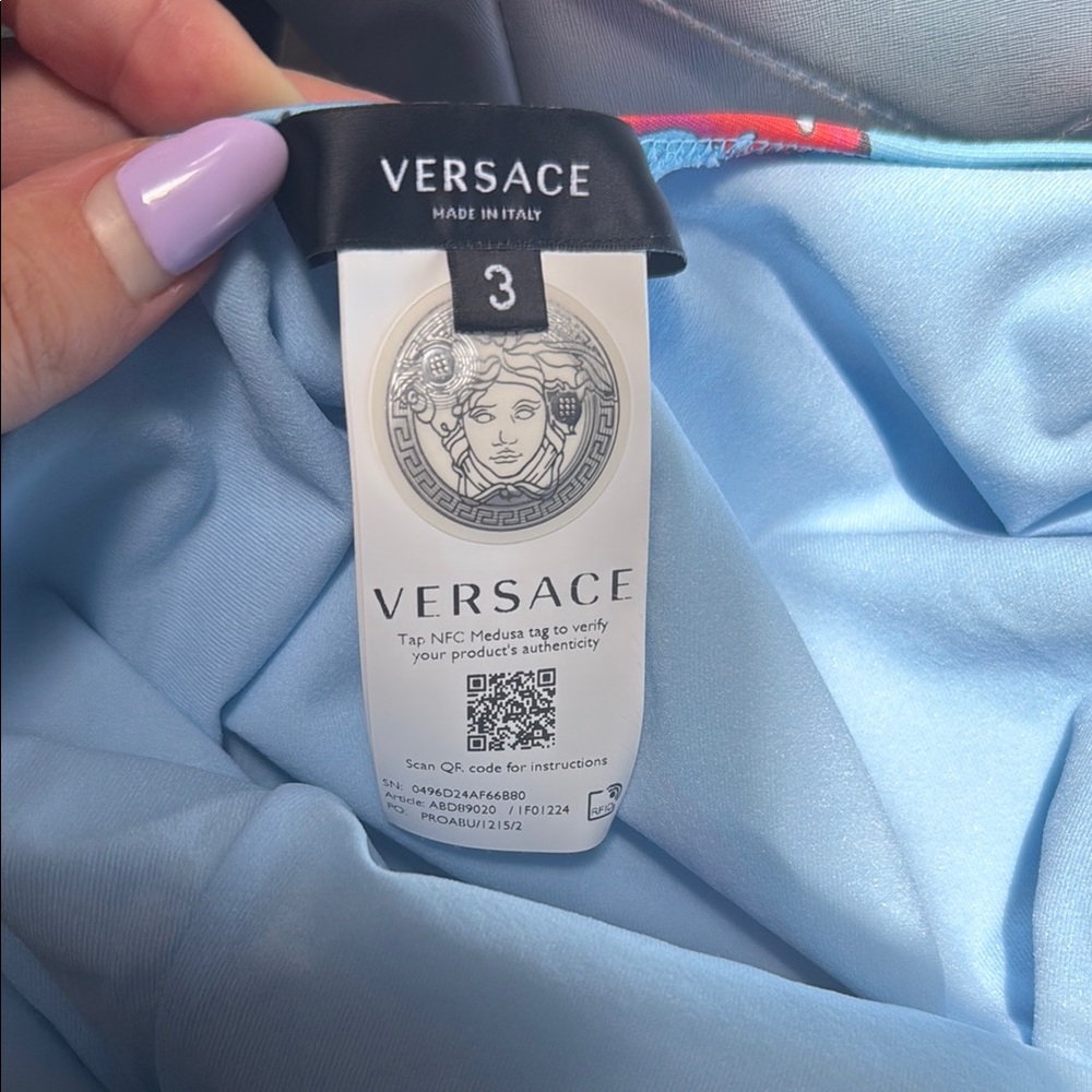 Versace BAROCCO JOCKSTRAP Trésor de la Mer Print One-Piece Swimsuit - Picture 13 of 16